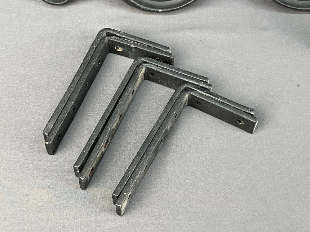 6 (3 Pairs) Cast Iron Scroll 7 3/4" Adjustable Drape Curtain Tie Hold Backs