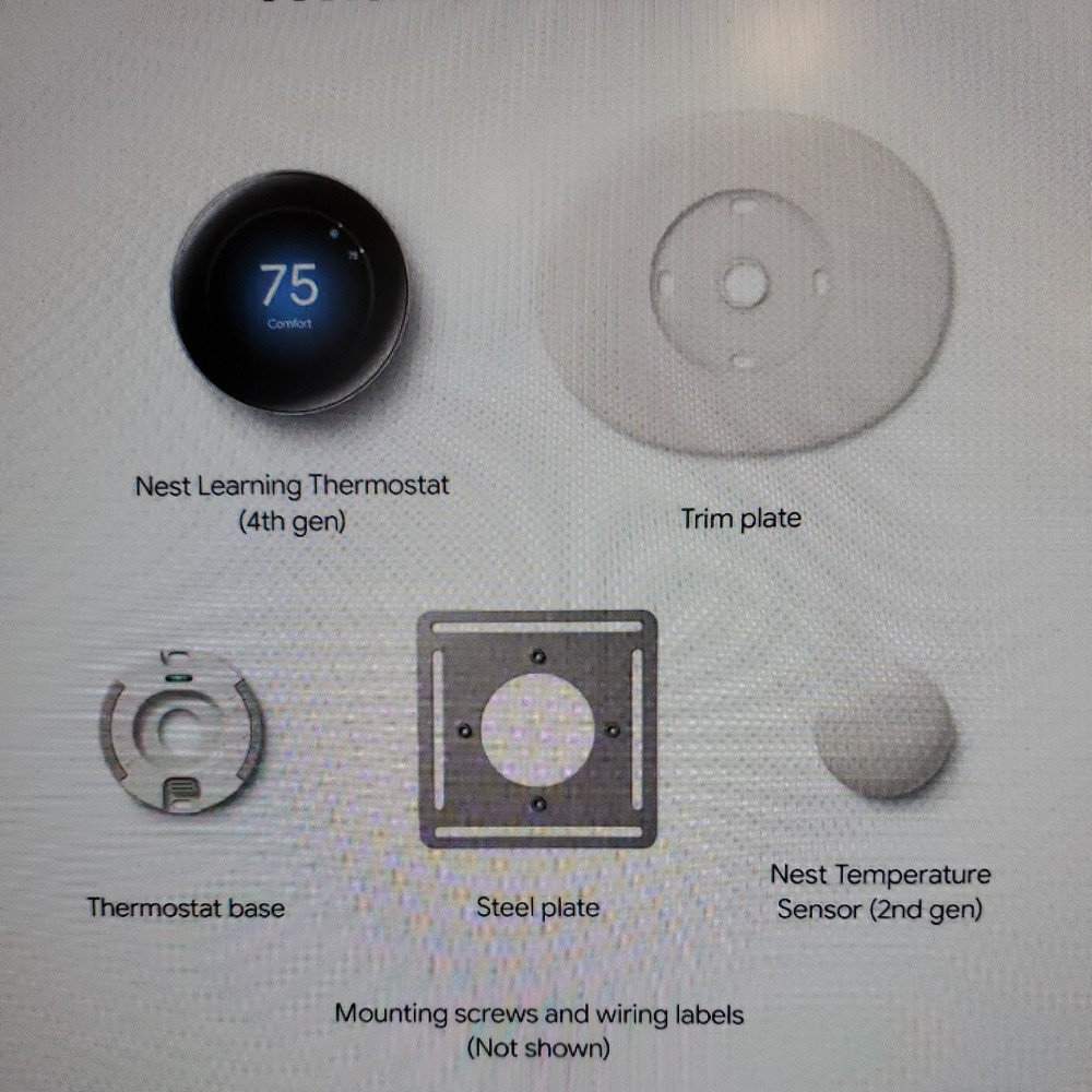 Google - Nest Learning Thermostat 4th Gen with Temperature Sensor Obsidian