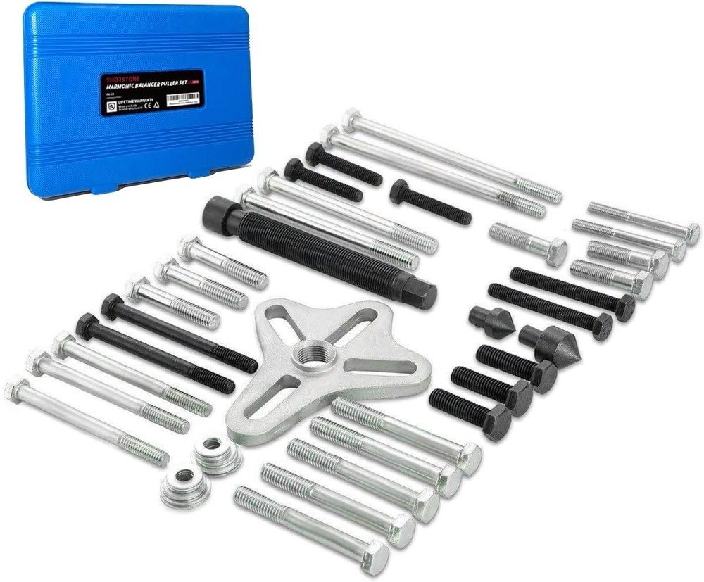 46pcs Harmonic Balancer Puller Set, Steering Wheel Flywheel Crankshaft Pulley...