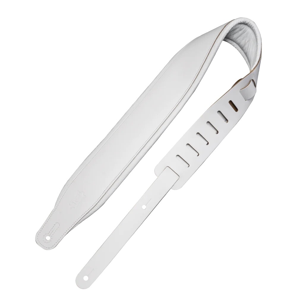 Levy's 3" Amped Leather Guitar Strap - White