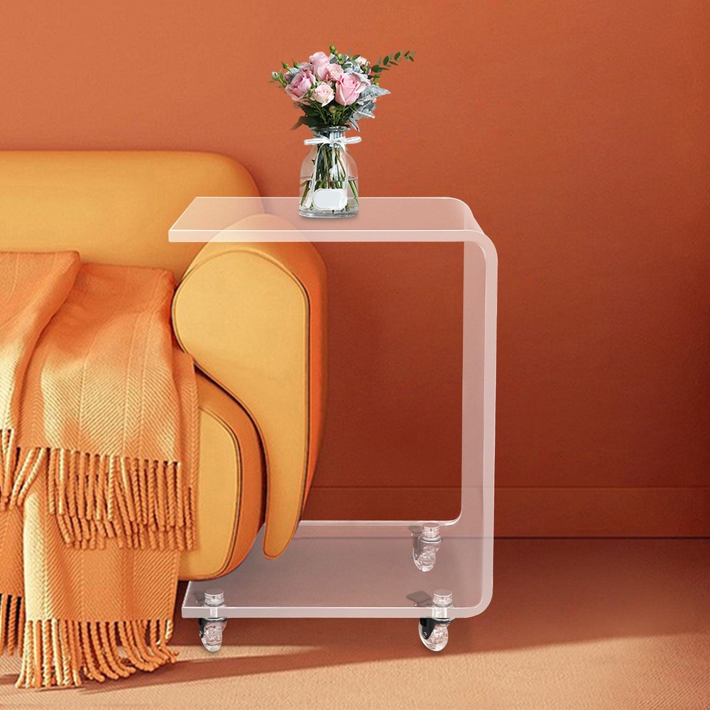 C-Shaped Side Table, Acrylic End Table, Couch Side Table