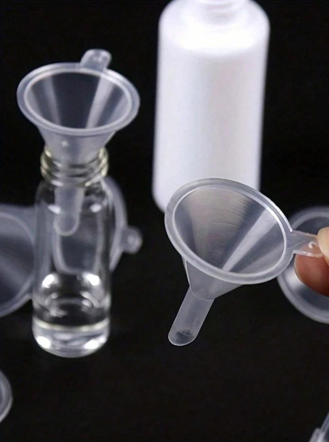 5pcs Mini Plastic Funnels - Small Transparent Funnels for Essential Oils & Spice