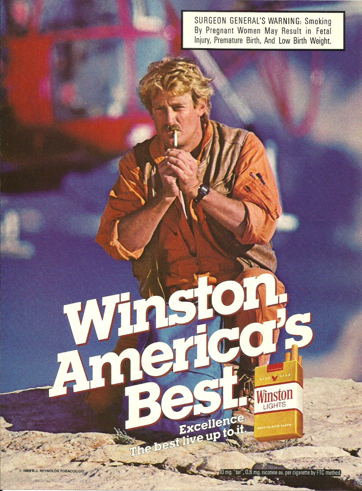 1985 Winston Lights Cigarettes vintage Print Ad Advertisement