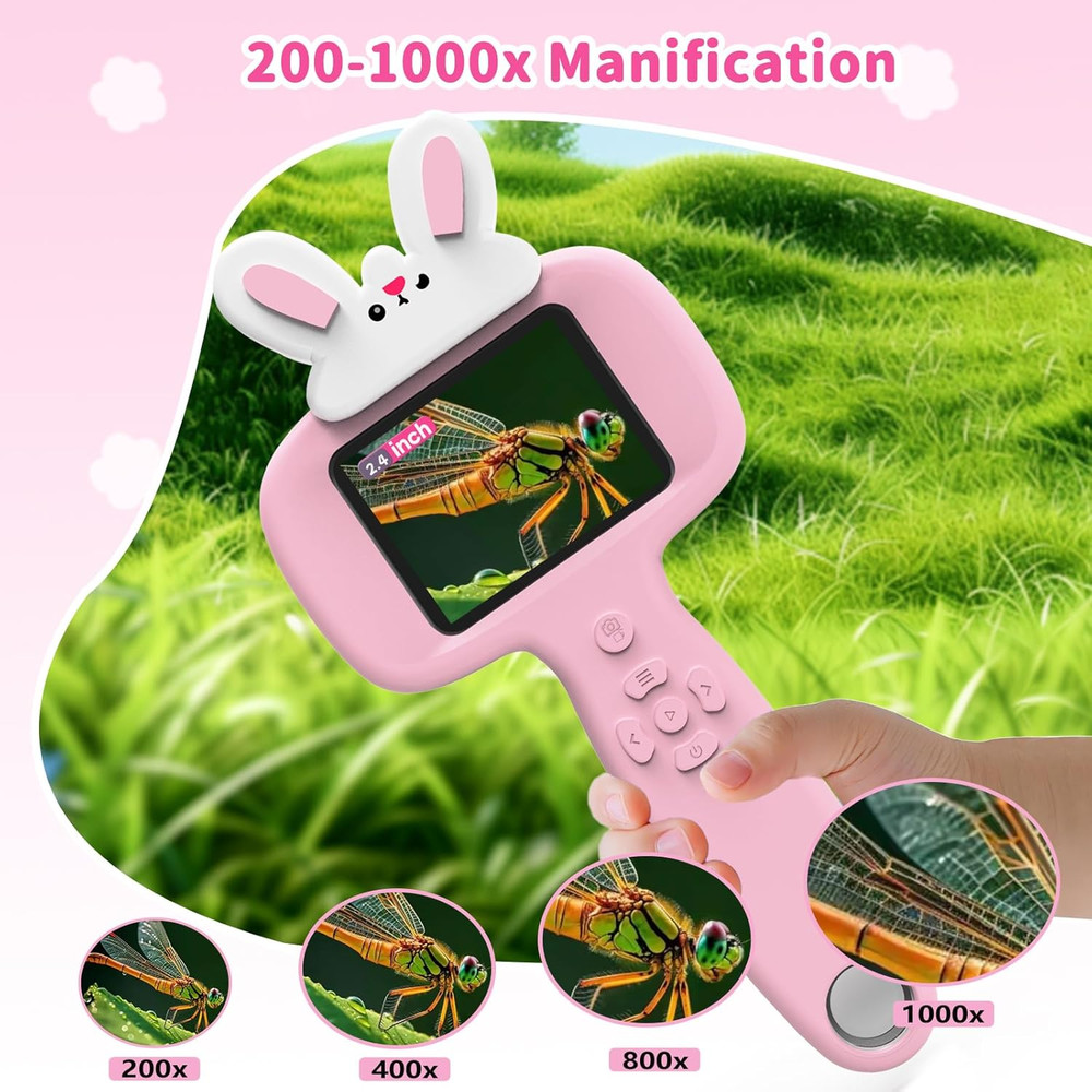 Microscope for Kids, 2.4" Handheld Digital Pocket Microscope, STEM Educational S