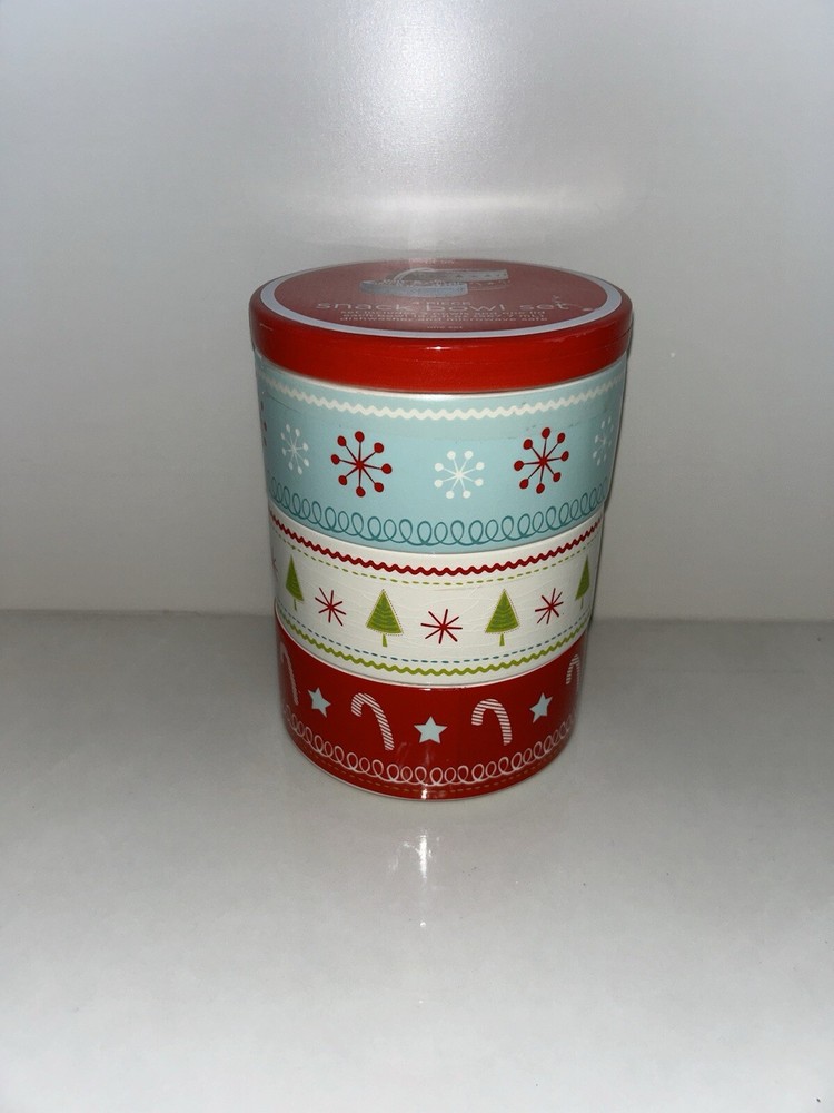 New Kitchen Stackable Canister Dishes Set Christmas Decor Tree Candy Canes