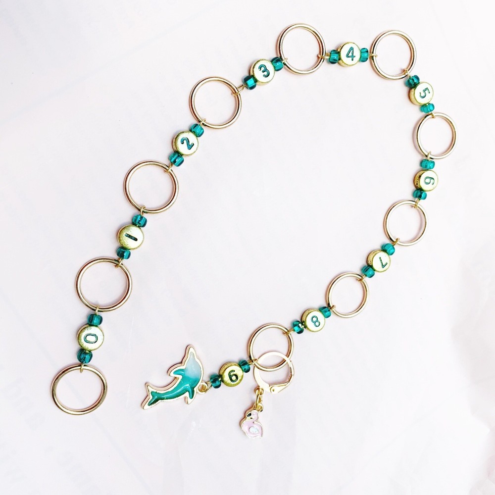 Dolphin chain row counter for knitting
