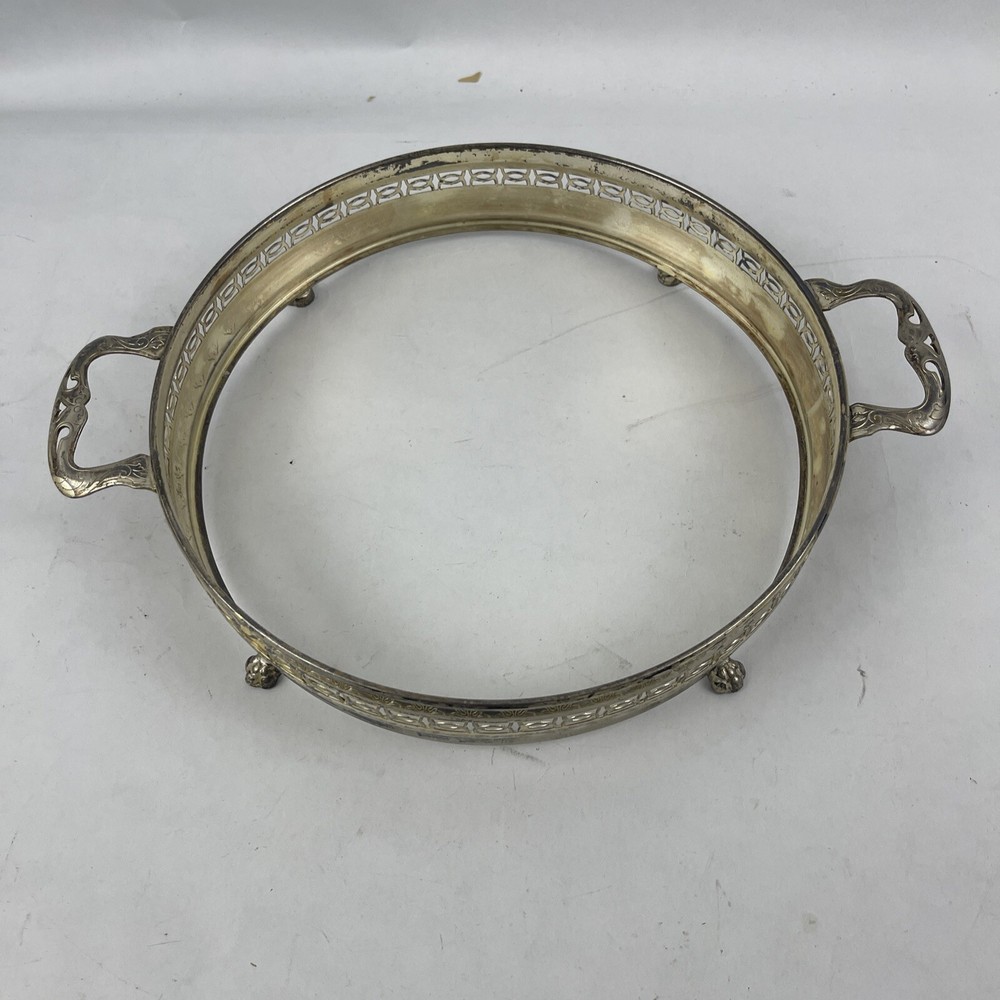 3639  Silver Coated vegetable dish holder 8 3/4”