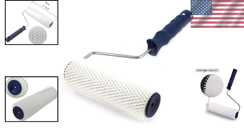 9'' Self Leveling Spiked Roller for Epoxy Floors - Lightweight & Easy to Use