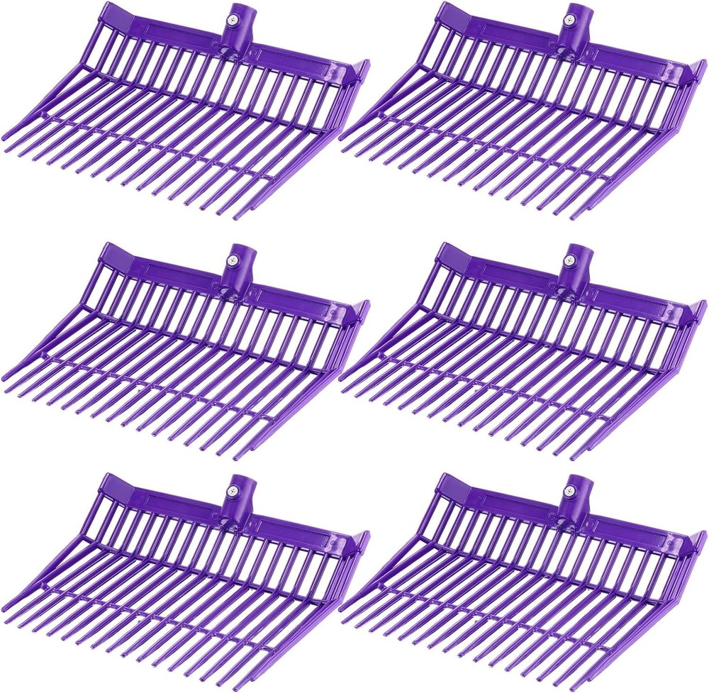6 Pcs Manure Fork Head Bulk 18 Tines Pitch Fork Replacement Head with Screws ...