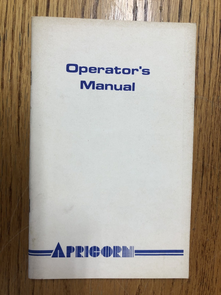 Apricon 80 Column Video Display Operator's Manual / Apple II Home Computers
