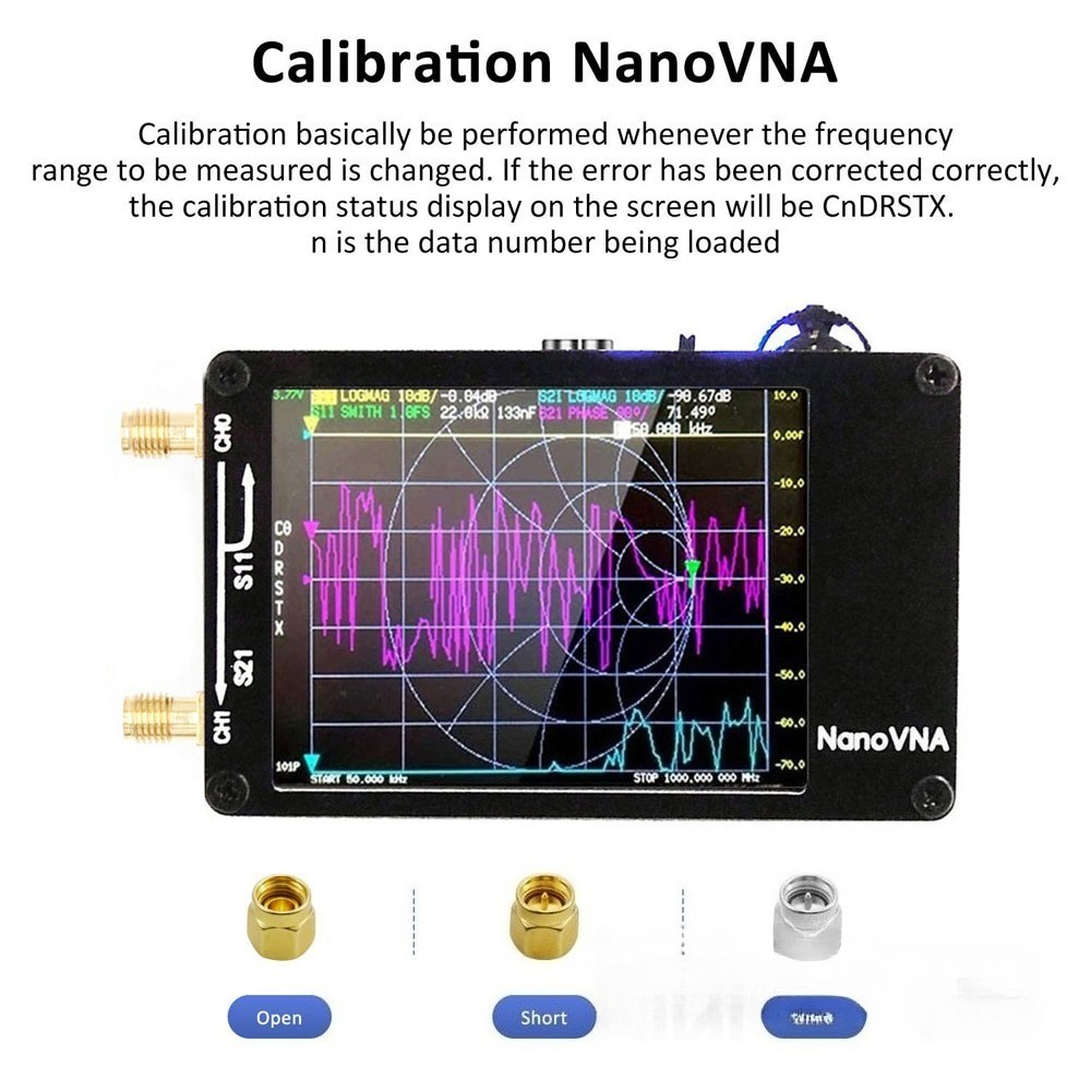 NanoVNA-H PCB Upgraded Version Vector Network Analyzer Support 10kHz-1.5GHz