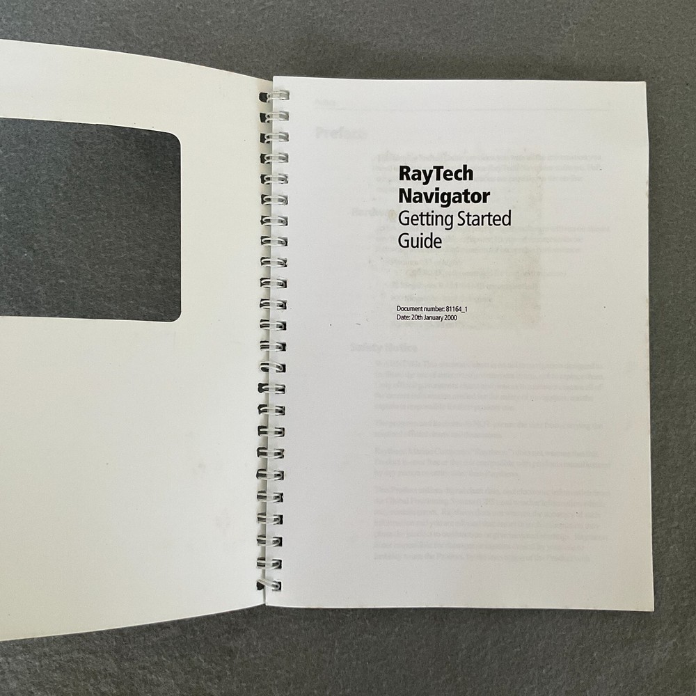 Getting Started Guide for Raytheon RayTech Navigator