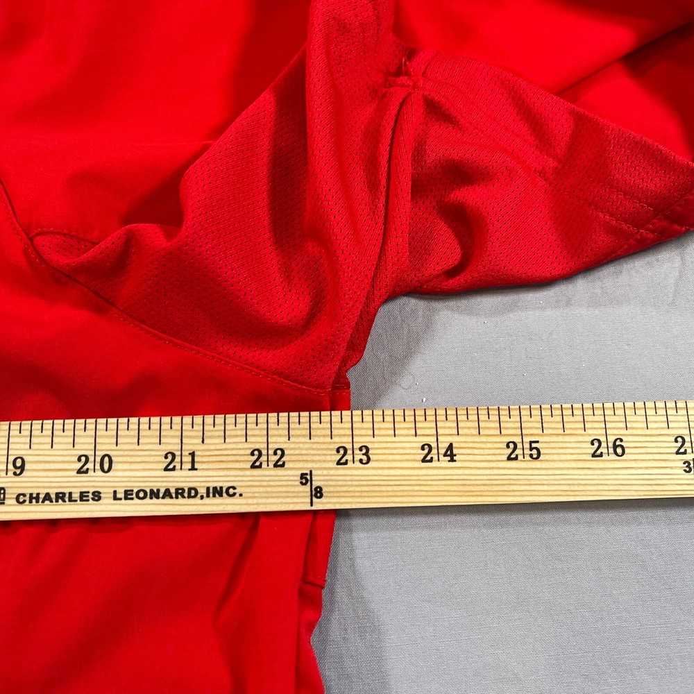 Adidas Golf Windbreaker Vented 1/4 Zip Pullover Mens S Red Adjustable