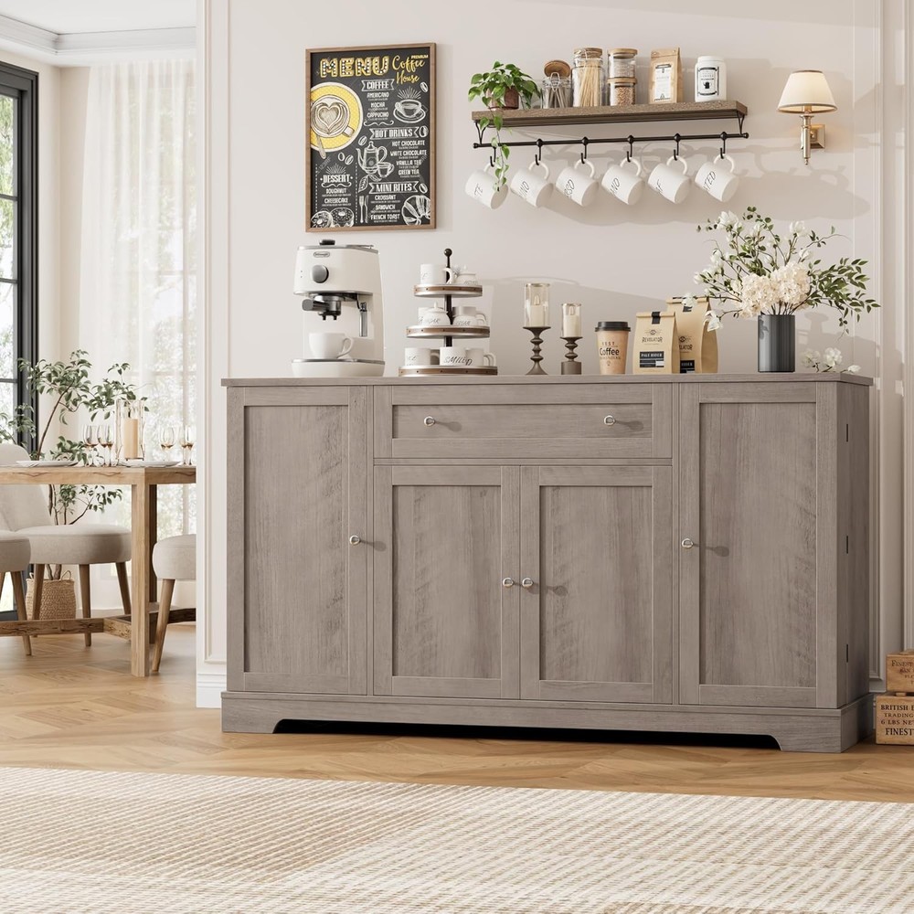 54" Buffet Cabinet with Storage, Modern Kitchen Buffet Sideboard with Drawer