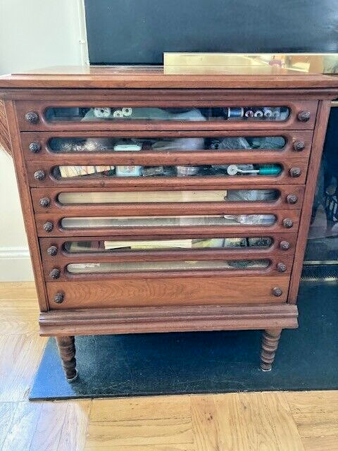Antique 5 drawer spool cabinet