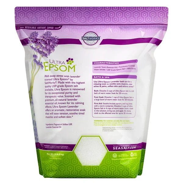 Ultra Epsom Lavender Bath Salts 18 Pound Bag