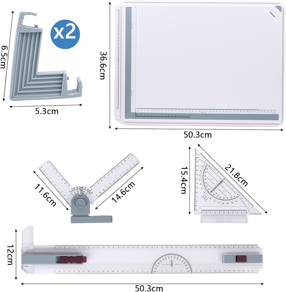 Inch A3 Drawing Board Multifunctional Drafting Table W/ Clear Scale Lines &