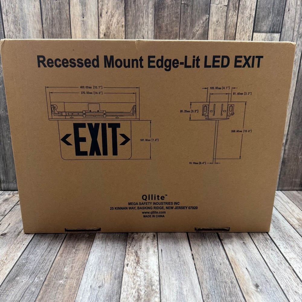 Emergency Exit Sign Double Sided Mirrored Acrylic Recessed LED Exit Sign