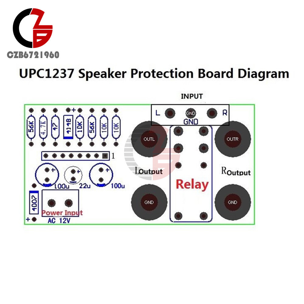 Dual channel UPC1237 Speaker Protection Board PCB Delay DC Protection New
