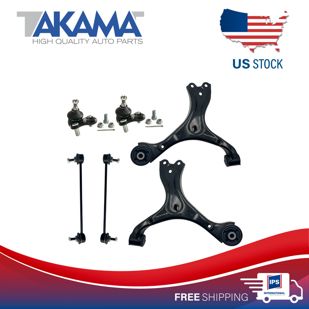 6 Pcs Front Control Arm W/ball joints+Front Stabilizer bar Links for 2012 CIVIC