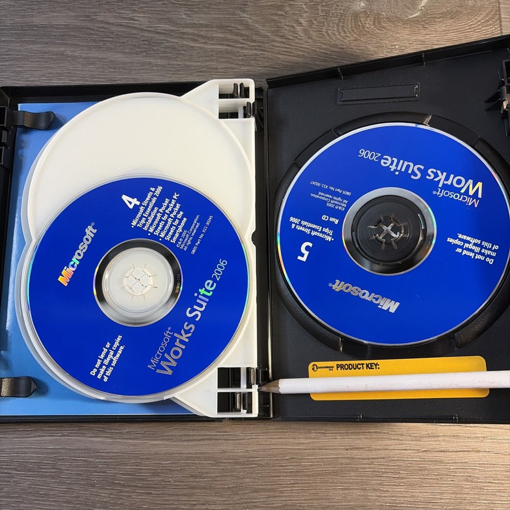 Microsoft Works Suite 2006 (CD ROM, 2005) SIX Discs