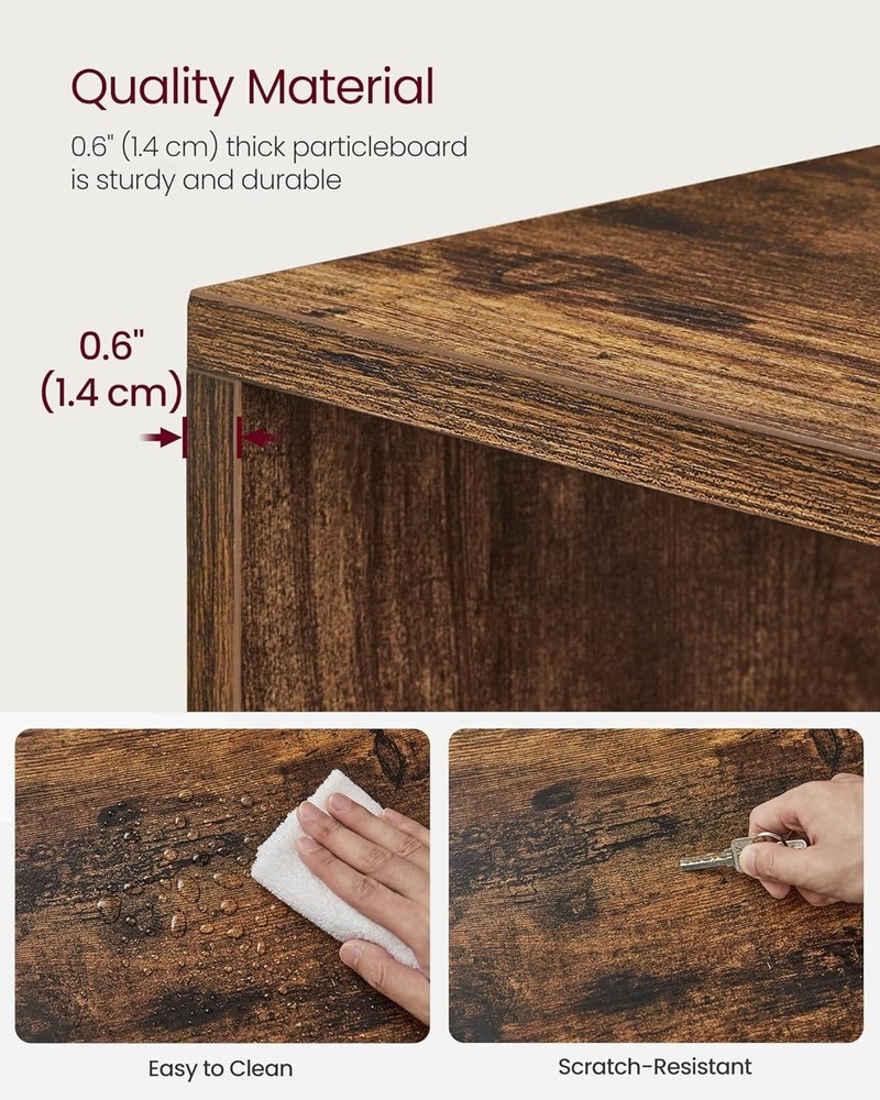 CUSTOS 5-Tier Rustic Brown Bookshelf - Adjustable Open Storage Shelf