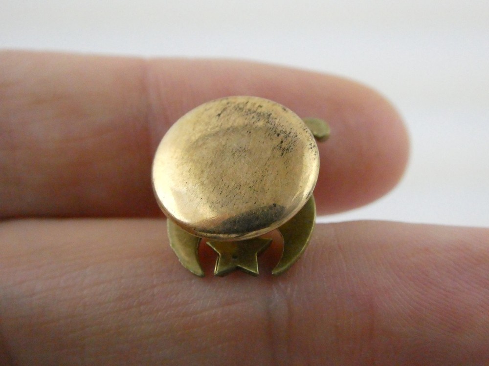 Vtg Shriner Masonic Scimitar Sword Star Moon Egyptian Pharaoh Lapel Pin Button