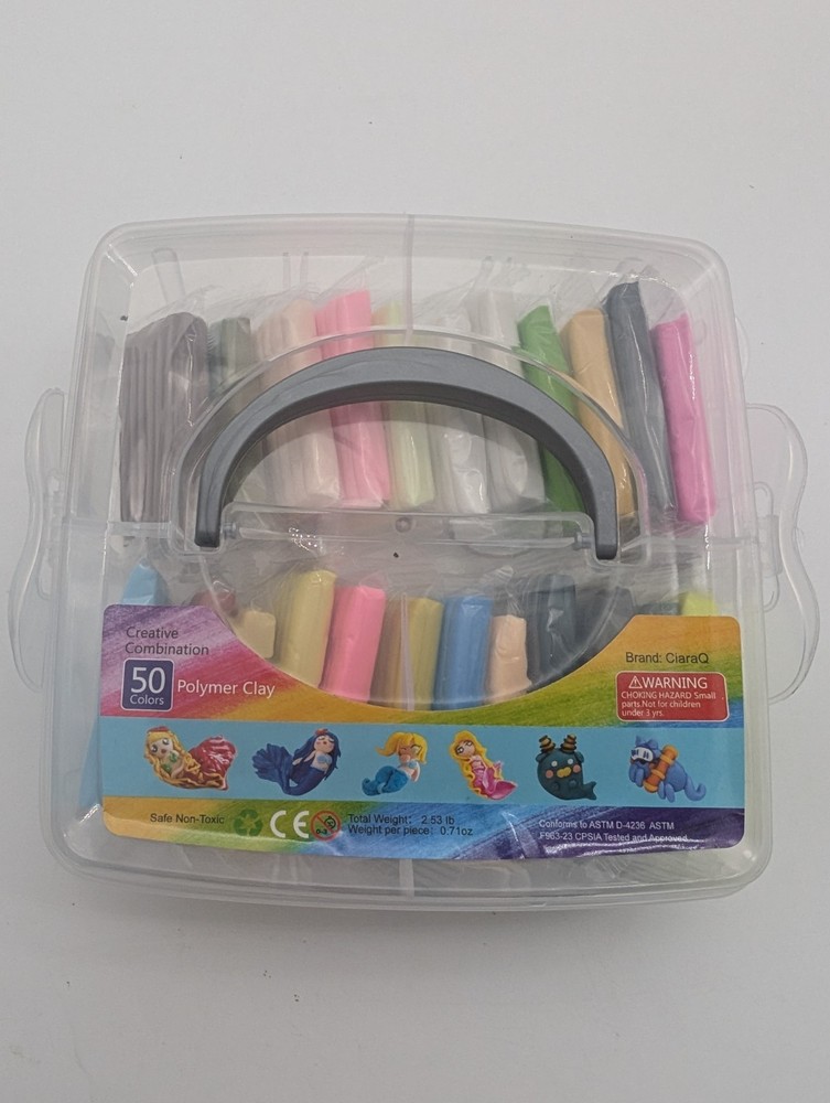 Polymer Clay Kit For Kids 50 Colors, Tools, New