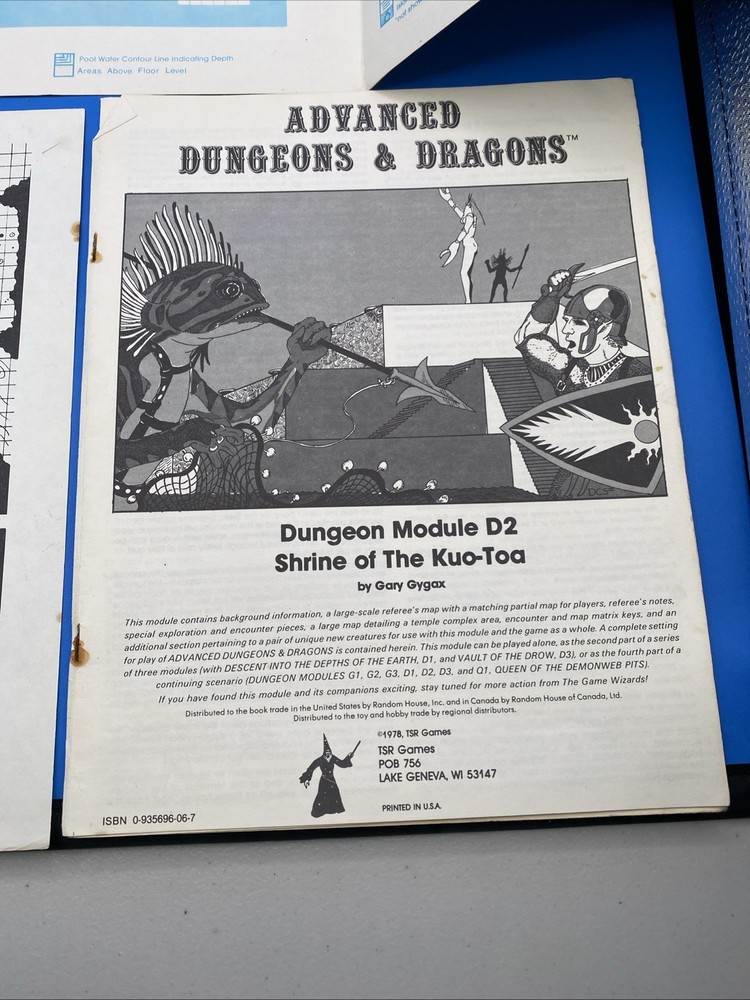 ADVANCED DUNGEONS & DRAGONS DUNGEON MODULE D1 D2 D3 COMPLETE MODULE SET TSR 1978