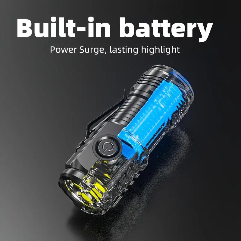 3×Tactical Flashlight Small 3 LED Torch Light Mini Super Bright USB Rechargeable