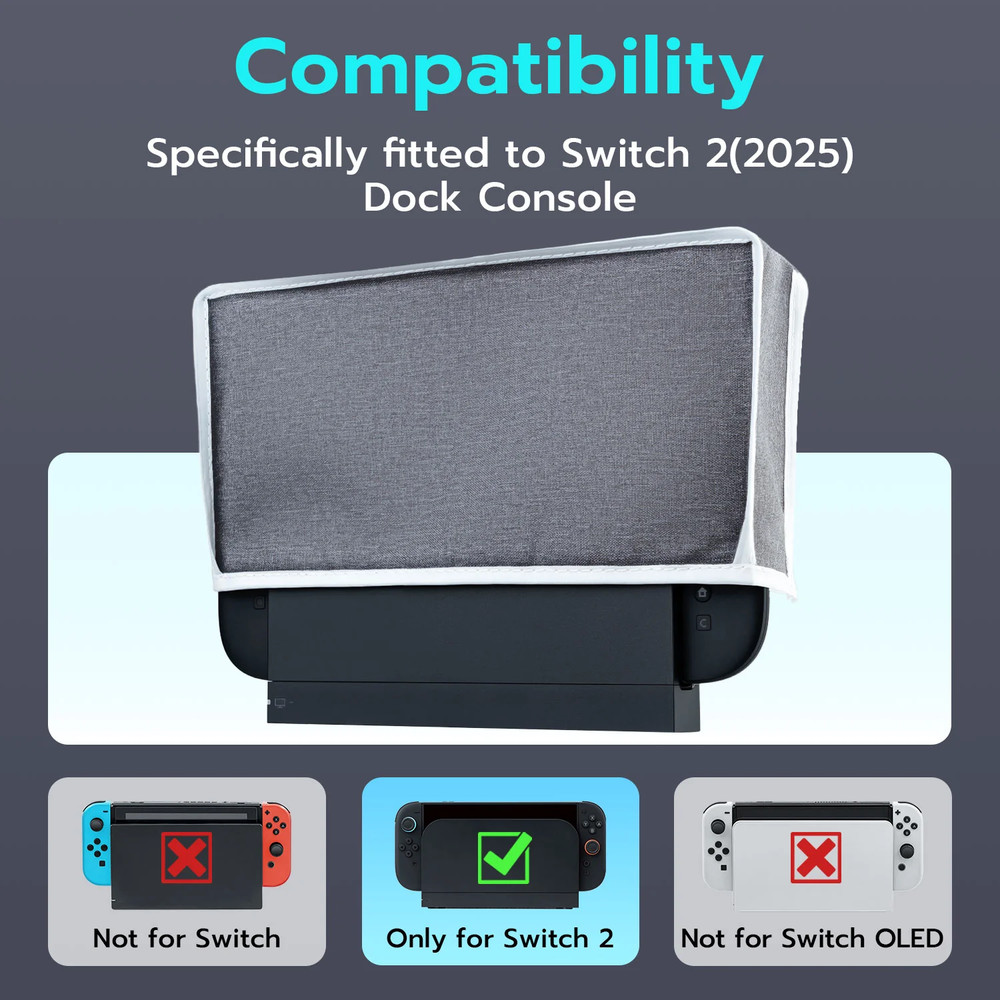 Grey Protective Dust Cover for Nintendo Switch 2