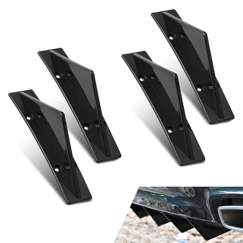 Car Lower Bumper Lip Diffuser, Anti-scratch Triangular-shape Bumper 4 PCS Black