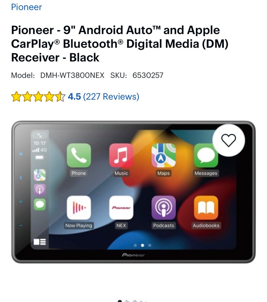 Pioneer DMH-WT3800NEX 9 inch Multimedia Receiver