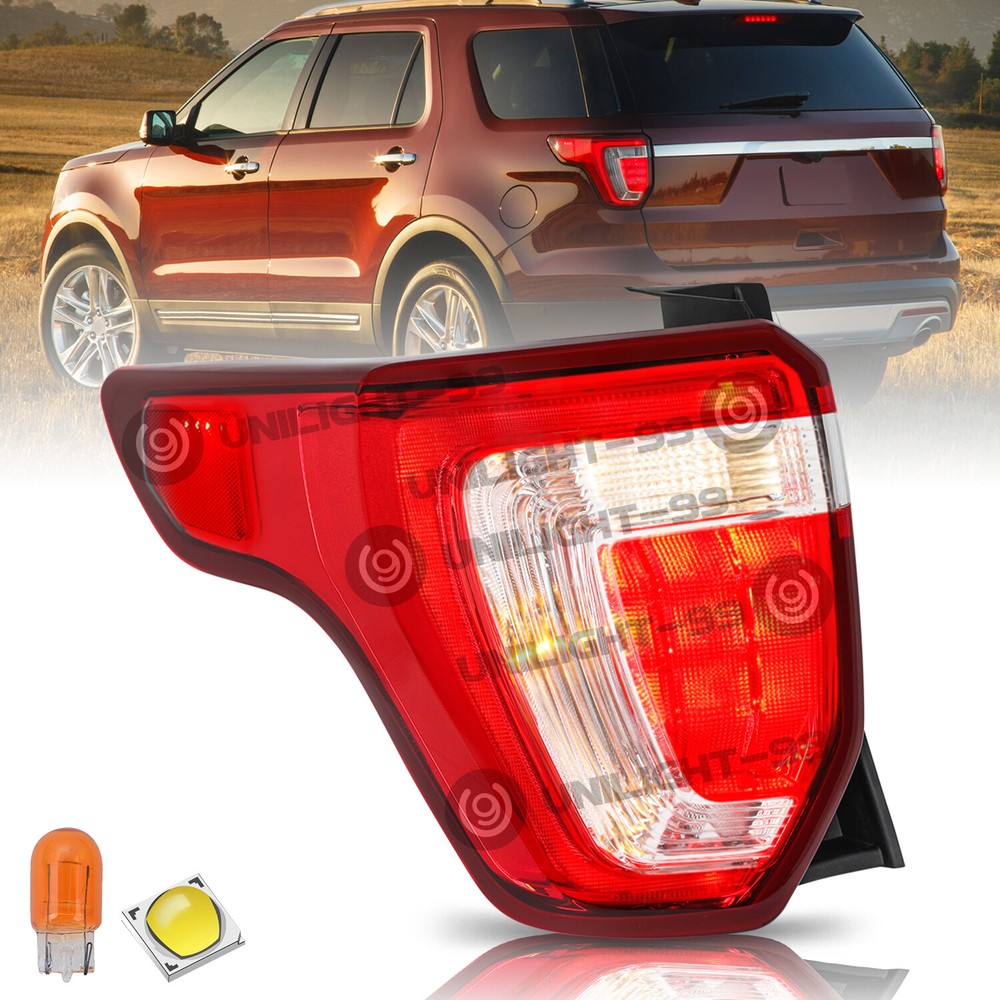 For 2016 2017- 2019 Ford Explorer Driver Left Side Tail Light Brake Lamp W/Bulbs