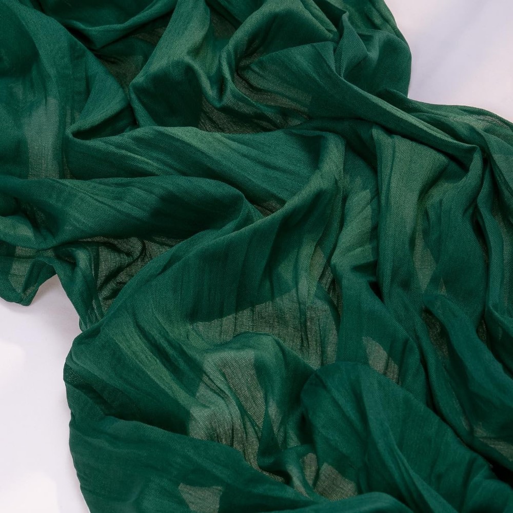 MLMC Emerald Green Table Runner Boho Dark Green Cheesecloth Table Runner 10ft Sh