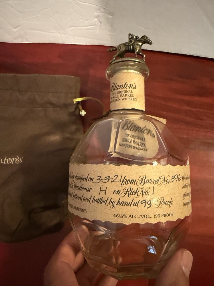 Blanton’s Bourbon - Empty Bottle & Bag w/ “O” Stopper