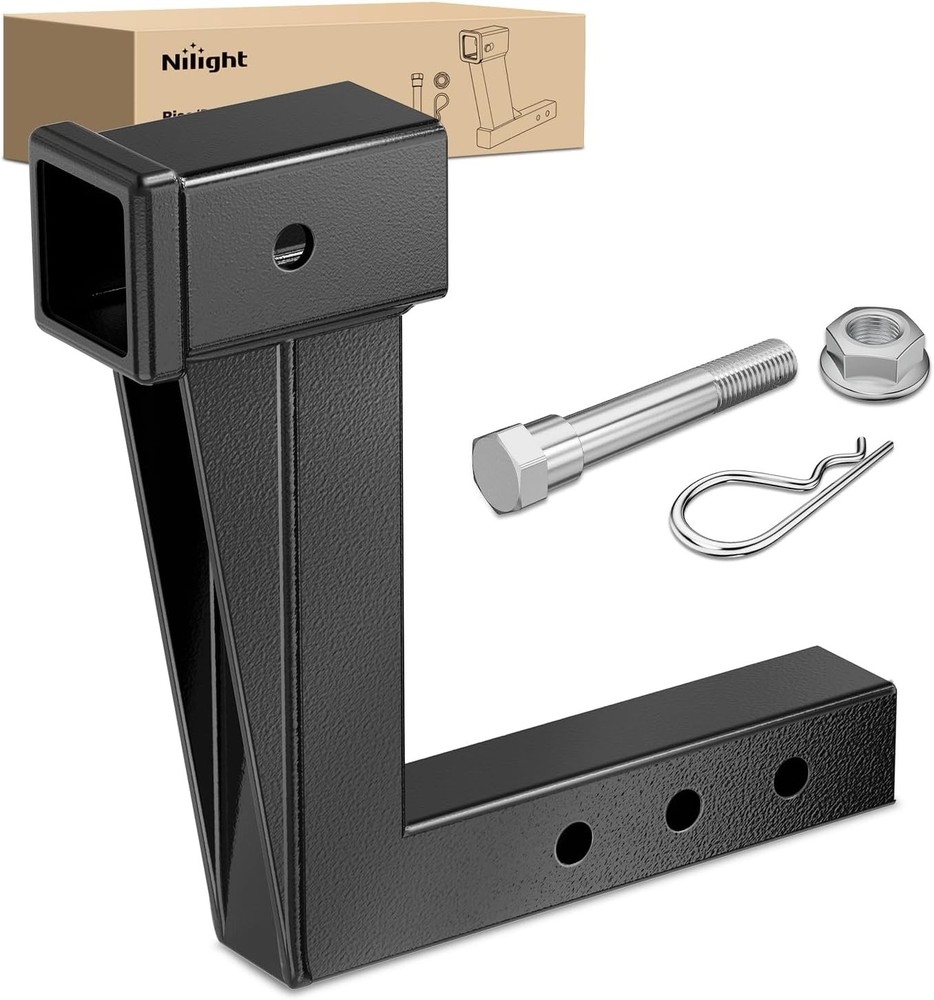 Nilight Trailer Hitch Extension Riser for 2 Inch Receiver with 10 Inch Rise Drop