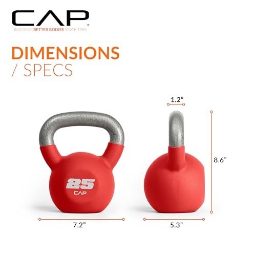 Cast Iron Kettlebell - Coated, Multiple Weights, Singles & Sets for Strength Tra