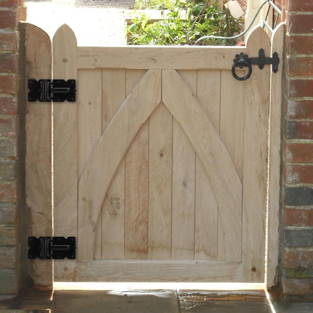 Self Closing Gate Hinges Adjustable Heavy Duty Hardware 90 Degree