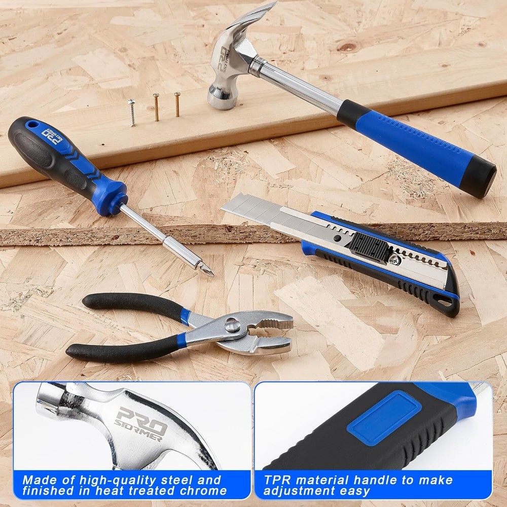 Prostormer 93-Piece Tool Kit, Basic Household Repair Tool Set with Toolbox
