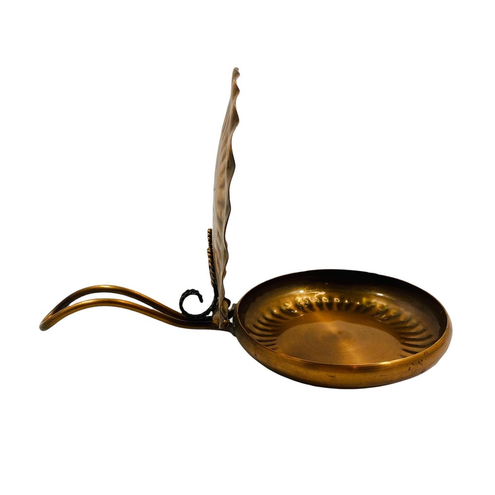 Vtg Solid Gregorian Copper Hand Hammered Butler Pie Crust Crumb Ash Collector