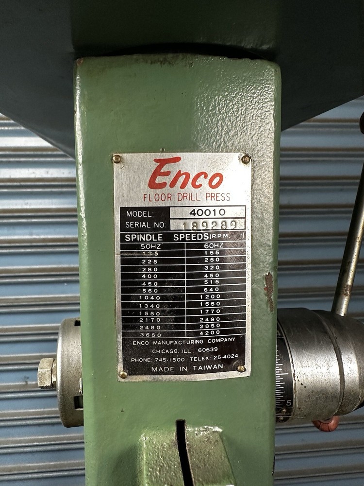 Enco Floor Drill Press Model 40010