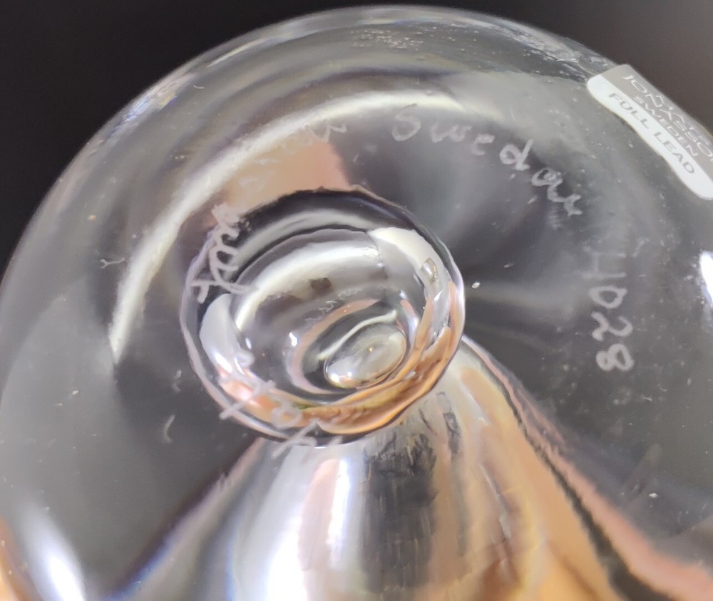 Mats Jonassen Crystal Clear Bud Vase Signed