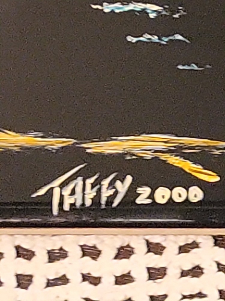 Hand Painted Dog Ceramic Tile 6" Square Multicolor 2000 Y2K Lighthouse Signed