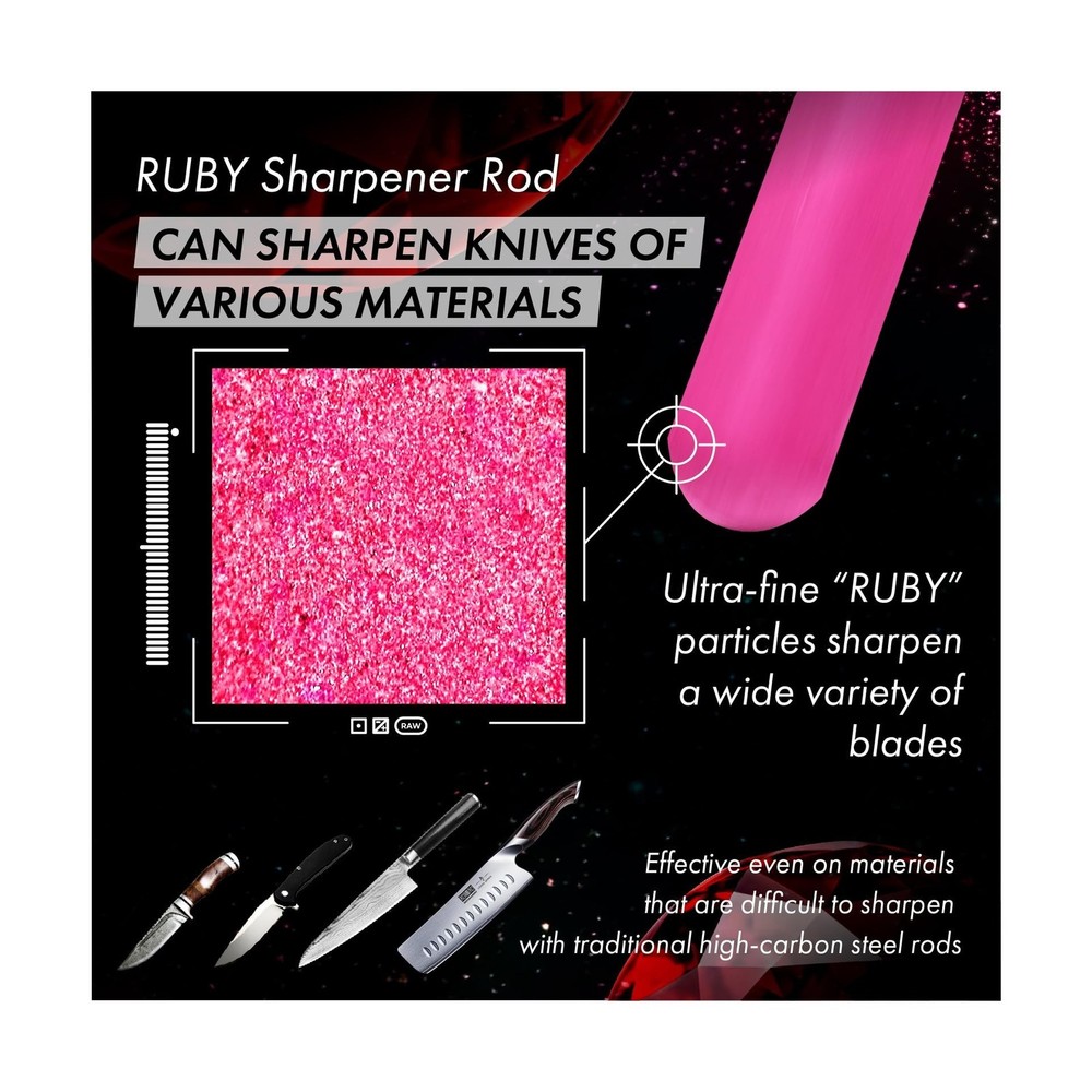 Ruby Sharpener Rod: Durable Knife Sharpener, Harder Than Steel ... USA Fast Ship