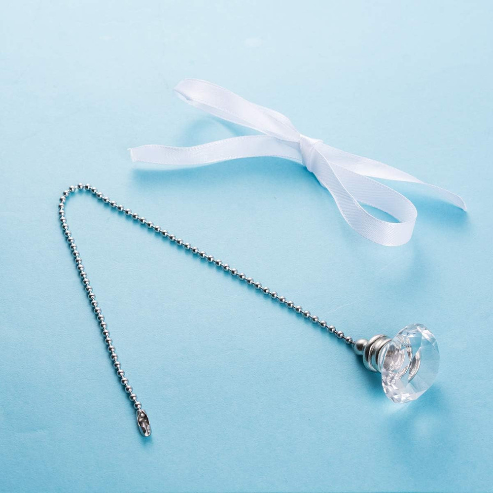 Ceiling Fan Pull Chain Set - 2 Pieces Clear Diamond Fan Pull Chains 20 Inch Ceil