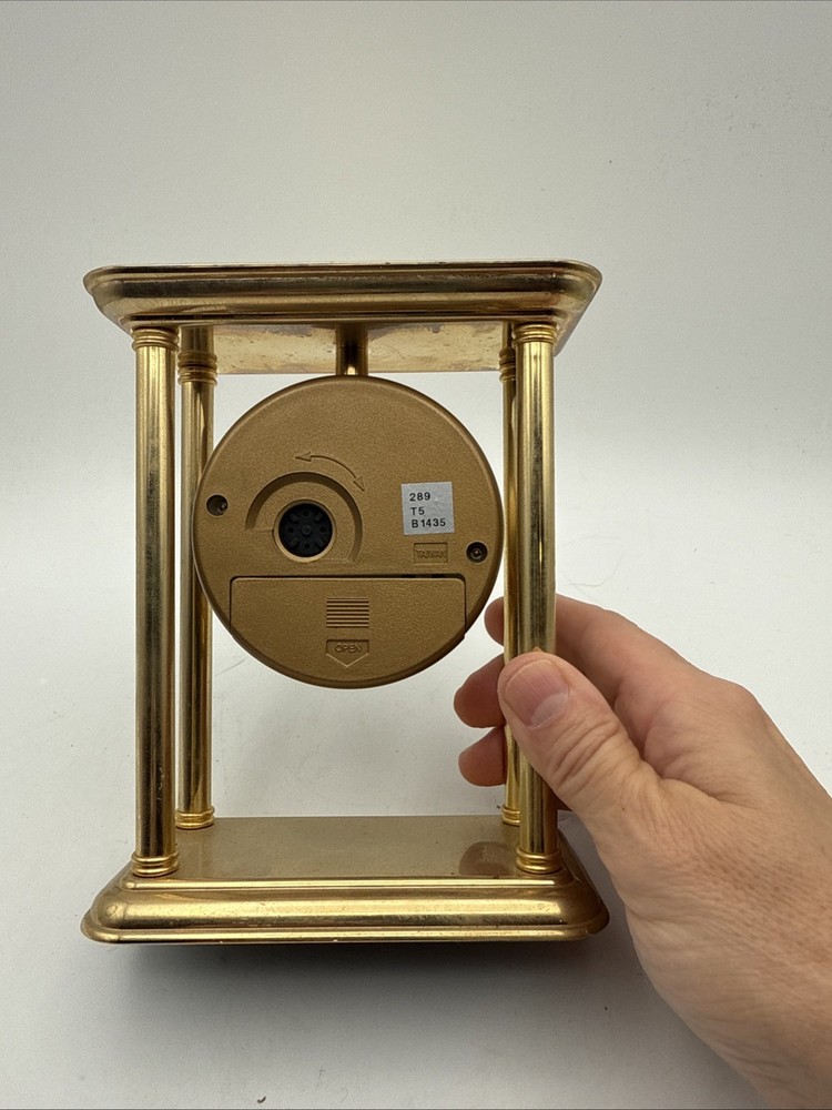 Vintage BULOVA Shelf or Table Quartz Bright Brass Clock