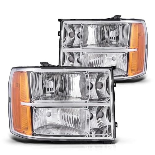 Sierra Headlight Housing from, Replacement Headlight Assembly for Chrome-Amber
