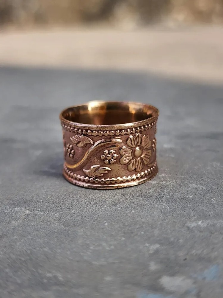 Handmade 100% Pure Copper Lovely Ring Solid Copper Wide Band Ring All Size SR680