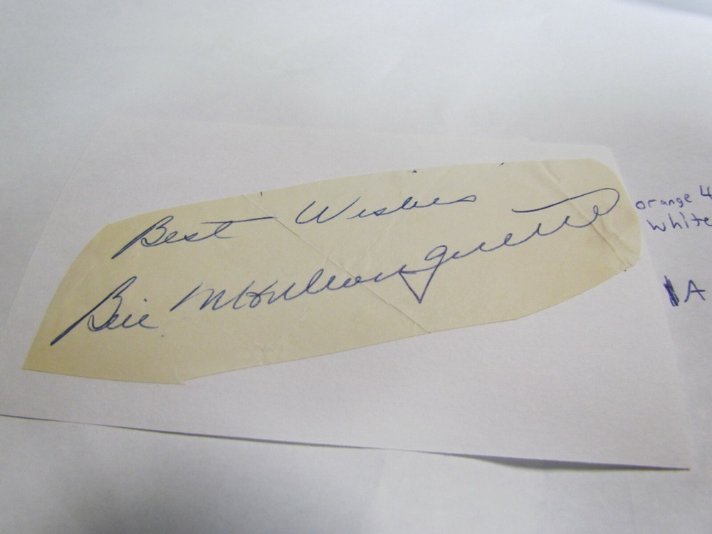 Bill Manbouquette autographed Cut/Index Card